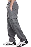 PRO 5 Fleece Cargo Sweatpants 60/40 Light Heavy Soft Warm Active Pants (L, Dark Grey)