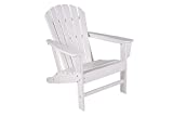 Luckyberry HDPE Plastic Resin Classic Outdoor Adirondack Chair for Patio Deck Garden,Backyard & Lawn Furniture (White)