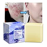 Natural Sea Salt Bar Soap 3.5 Oz Each, For All Skin Types, Pimples Pores Acne Treatment, Organic Goat's Milk, Deeply Clean Problem Skin, Body/Face/Hand Wash Skincare For Women Men (1 PC, 3.5 oz.)