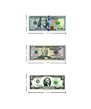 Custom Toys & Hobbies 10 Pieces Miniature Play Money 100, 50, 2 - 2-Sided Full Print Scale Model Copy Money for Doll House, Diorama, Tiny Cash Register Toy, and Kids Pretend Play - 0.5 x 1.2