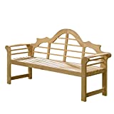 Royal Garden XL 6-Foot Teak Outdoor Patio Bench, Made from Real FSC Certified Teak Solid Wood, Ideal for Front Porch Bench, Park, Garden, Outdoors and Indoor Furniture, 73Lx22Wx41H, Light Brown Wood