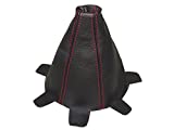 THE TUNING SHOP LTD COMPATIBLE WITH SHIFT BOOT FOR ACURA RSX 2002-2006 BLACK ITALIAN LEATHER RED STITCHING