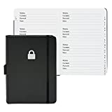 Password Book with Alphabetical Tabs - 4.5'' x 6'' Internet Password Keeper Book, Password Notebook for Office or Home, Black