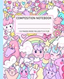 Composition Notebook Wide Ruled: Cute Unicorn Aesthetic Preppy Notebook | Composition Notebooks For Teen Girls