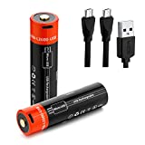 MUSIBEAUTY Button Top Batteries, USB Rechargeable Batteries 2600mA for Streamlight X Series Dual Fuel Flashlights, Headlamps, Doorbells, RC Cars, Flashlights (2 Pack)