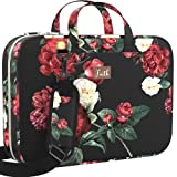 Bible Covers for Women Large Medium Size - XXL Floral Bible Case Bag Fits Books Up to 11 x 9.7 x 1.9 Inches - | Zippered Pocket | Pen Slots | Shoulder Strap | - Black Church Christmas Gift for Girl
