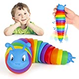 Whatook Fidget Slug Toy, Sensory Slug Fidget Toy for Kids & Adults, Rainbow Fidget Caterpillar, Autism Sensory Toys for Autistic Children, Toddler Toys 3 4 5 6 7 8+ Year Old Girl Boy ADHD Gifts