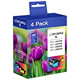 LC3013 High Yield 4PKS Compatible Ink Cartridge Replacement for Brother LC3013 Ink Cartridges (Black, Cyan, Magenta, Yellow), Use for MFC-J491DW MFC-J497DW MFC-J690DW MFC-J895DW Printer