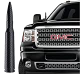 EcoAuto Badass 50 Cal Bullet Antenna Replacement Fits All Chevy & GMC Truck Model Years - Car Antenna Replacement - Military Grade Aluminum - Anti Chip & Anti Theft Design (Carbon Fiber)