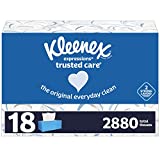 Kleenex Expressions Trusted Care Facial Tissues, 18 Flat Boxes, 160 Tissues per Box, 2-Ply (2,880 Total Tissues)