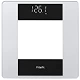 Vitafit Digital Body Weight Bathroom Scale, Over 20Years Scale Professional Dedicating to High Accuracy Technology for Weighing, Crystal Clear LED and Step-On, Batteries Included, 400lb/180kg, Silver