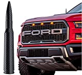EcoAuto Bullet Antenna Replacement for Dodge Ram & Ford F150 F250 F350 Super Duty Ford Raptor Bronco Trucks - Anti-Theft Design - Radio Antenna for Truck 1990 - Current (Carbon Fiber)
