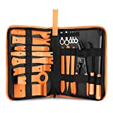 DNA MOTORING TOOLS-00248 Car Trim Removal Tool Kit, Clip Plier Upholstery Remover Set for Auto Door Panel Audio Dashboard, with Storage Bag,Orange