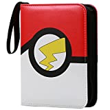 Card Binder for Pokemon Card Binder 4-Pocket,400 Pockets Card Holder Binder for Trading Cards,Card Games Collection Binder with Sleeves,Gifts for 3-12 years old Boys Girls