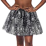 TWINKLEDE Women Tutu Skirts Layered Tulle Short Skirt Spider Ghost Pumpkin Tutu Halloween Costume Tutu for Women and Girl