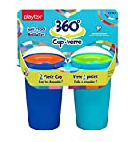 Playtex Sipsters Stage 2 360 Degree Spill-Proof, Leak-Proof, Break-Proof Spoutless Cup for Boys, 10 Oz - 2Count