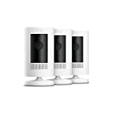 Ring Stick Up Cam Battery HD security camera with custom privacy controls, Simple setup, Works with Alexa  3-Pack  White