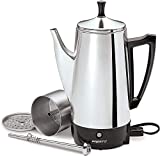 Presto New 12 Cup Stainless Steel Perk Brews Great Tasting Coffee Rich Hot And Fast Easy Cleaning (P02811)