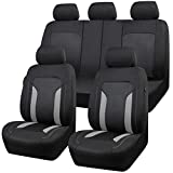 CAR PASS 3D Air Mesh-100% Breathable Universal Sporty Car Seat Covers Full Set,Rear Split Bench Zipper&Airbag Compatible, fit 95% Automotive for SUV,Truck,Sedan Cute Women (Car-Grand,Black and Gray)