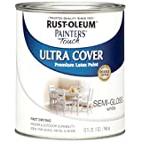 Rust-Oleum 1993502 Painter's Touch Brush Multi-Purpose Enamel Paint, 1 Quarts (Pack of 1), Semi-Gloss White, 32 Fl Oz