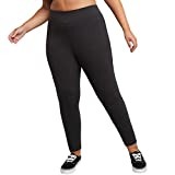 JUST MY SIZE womens Long Legging Pants, Black, 2X US