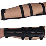 TOPARCHERY 12" Ultra Light Weight Leather Arm Guard Adjustable 4 Strap for Archery 1pk