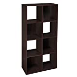 ClosetMaid Cubeicals 8 Cube Storage Shelf Organizer Bookshelf Stackable, Vertical or Horizontal, Easy Assembly, Wood, Espresso Finish