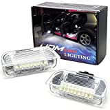 iJDMTOY Xenon White Full LED Side Door Courtesy Lamps Compatible With Volkswagen EOS Golf GTI Jetta Passat CC etc, OEM Replacement, By 18-SMD Xenon White LED Lights & CAN-bus Error Free