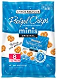 Snack Factory Pretzel Crisps, Original Minis, Multipack of 8 Single-Serve Bags