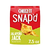 Cheez-It Snap'd Cheese Cracker Chipss, Thin Crisps, Lunch Snacks, Jalapeno Jack, 7.5oz Bag (1 Bag)