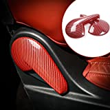 GZXinWei Red Carbon Fiber Seat Adjustment Handle Cover for Dodge Challenger 2010-2020 Trim Interior Decoration