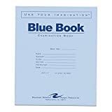 Roaring Spring Exam Blue Books, 50 Pack, 8.5" x 7", 16 Sheets/32 Pages, Wide Ruled with Margin, Proudly Made in the USA!