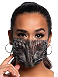 Leg Avenue Women's Harlow Rhinestone Fashionable Mask, Black, One Size US