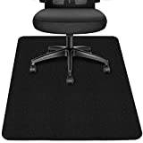 Hardwood Floors,Tile Non-Slip Office Chair Mat,Computer Chair Mat,for Rolling Chair,Large Floor Protector,Easy Clean and Flat Without Curling,Black(47"x36")