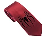 Uyoung Cool Spider Black Pattern Red Men's Woven 2.5" Skinny Tie