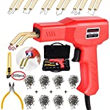 50w Plastic Welding Machine Car Bumper Repair Kit,Hot Stapler Plastic Repair Welder Soldering Kit,6Types 800 Staples,Hot Staple Gun Plastic Welder&Flat/Outside Corner/Inside Corner/Wave Staples