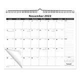 Nekmit 2022-2023 Yearly Monthly Wall Calendar, Wirebound Calendar for Home Schooling Office Plan & Study, Ruled Blocks, 15 x 12, Black