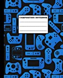 Video Game Composition Notebook: Game Design for Teens Black and Blue Wide Ruled Lined Pages Notebook Gamer for Kids, Teens, Students and Adults Great for IT Class Standard Back to School