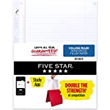 Five Star Loose Leaf Paper Plus Study App, 3 Hole Punched, Reinforced Filler Paper, College Ruled Paper, 11" x 8-1/2", 100 Sheets, 1 Pack (17010)