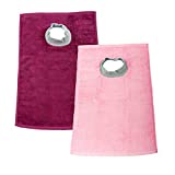 Full Coverage Ultra Absorbent Cotton Terry Towel Slip On Bibs. Baby/Toddler Super Soft 99% Cotton with Comfortable Ribbed Neck Pink & Plum