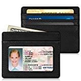 Fintie Slim Minimalist Front Pocket Wallet, RFID Blocking Credit Card Holder Card Cases with ID Window for Men Women (Black)