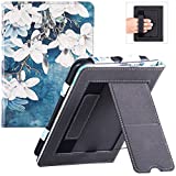 BOZHUORUI Stand Case for Nook Glowlight 3 (2017 Release,Model BNRV520) - Premium PU Leather Book Folio Protective Sleeve Cover with Card Slot and Hand Strap (Magnolia)