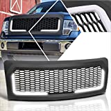 Front Bumper Honeycomb Mesh Grill Grille w/LED DRL Compatible with 09-14 with Ford F-150,Matte Black