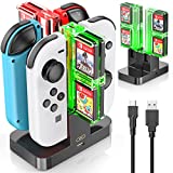 Switch Controller Charger for Joycons, Charging Dock Station with Upgraded 8 Game Cartridges, OIVO Switch Controller Charger Docking Stand for Nintendo Switch Joy-Con Controller - USB-C Cable Included