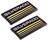 Aimoll 2pcs Cab Emblem Badge Side Roof Pillar Decal Plate for Chevy Silverado 88-98 90 91 Suburban Tahoe (Yellow line)