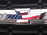 EmblemsPlus American Flag Chevy Silverado 1500 Truck Grille and Tailgate Bowtie Emblem Decal Overlay Vinyl Sheets Cut-Your-OWN Easy to Install 2 Sheets Fit 2014 Thru 2018.