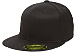 Original Blank Flexfit Flatbill Premium Fitted 210 Hat Cap Flex Fit Flat Bill Large/Xlarge - Black