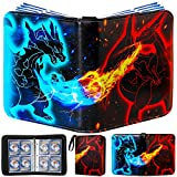 Card Binder Trading Cards Case With 50 Sleeves, 4-Pocket Card Book Holder Fits 400 Cards for TCG Game Cards Collection, Sports Trading Cards Collector Album (SL-400 Cards)
