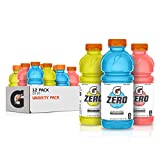 Gatorade Zero Sugar Thirst Quencher, Cool Blue Variety Pack, 20 Fl Oz (Pack of 12)