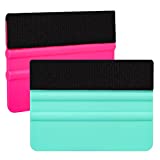 Squeegee for Vinyl - 2Pack Felt Squeegee Tool, Craft Adhesive Vinyl Cricut Scraper for Car Film Wrap, Sign Making, DIY Crafting, Window